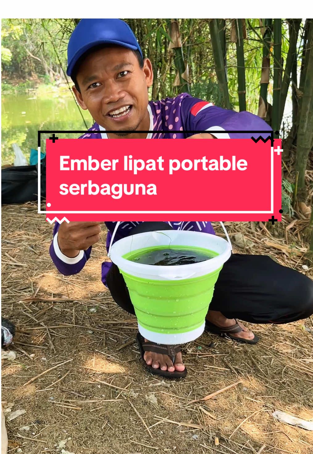 Ember lipat portable cocok untuk di bawa mancing di gunakan wadah umpan lumut #emberlipat #baskomlipat #emberportable #wadahumpan #emberlipatserbaguna 