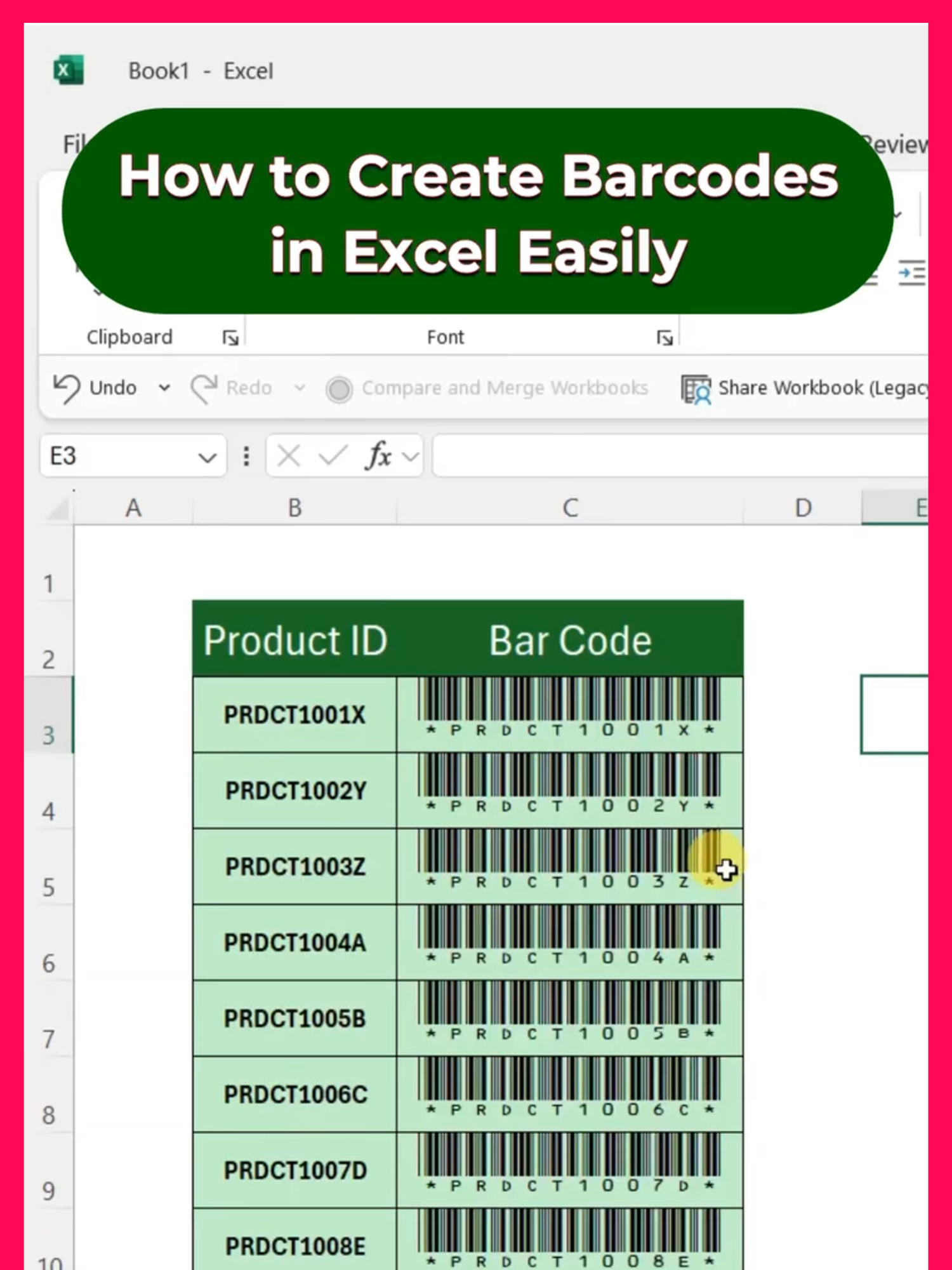 How to Create Barcodes in Excel Easily #ExcelTips #barcodeexcel #ExcelTutorial #LearnExcel