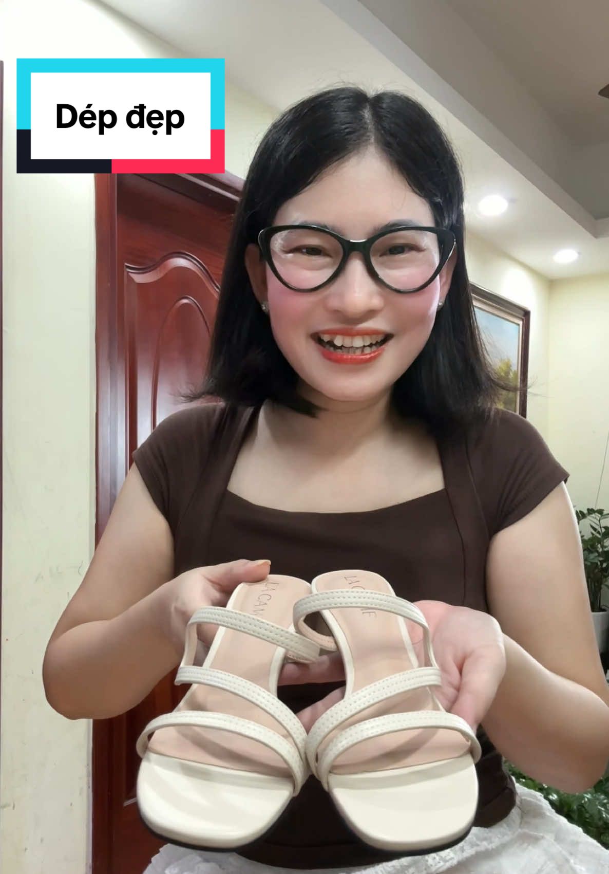 Dép cao gót mũi vuông thiết kế#huongle85 #depcaogot #depcaogotnu #depcaogotmuivuong #dép 