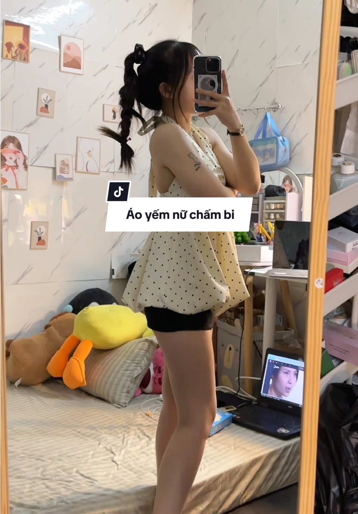 Áo yếm nữ chấm bi #aokieu #aoyem #aokieuhottrend #outfit #bythaomi 