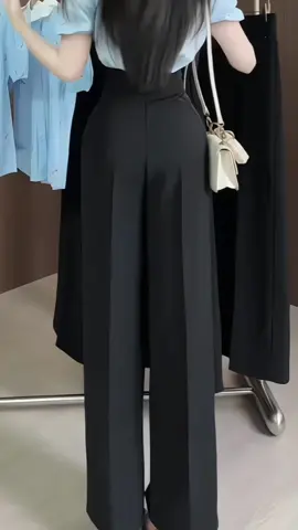 Quần vải suông có túi ngang 2 màu đen trắng #quanongsuongnu #thoitrangnu #xuhuong 