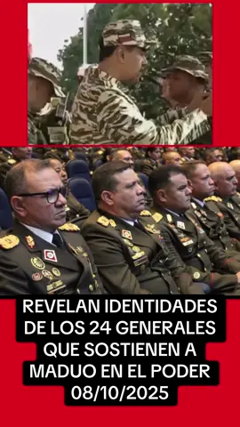 Los veinticuatro generales que sostienen la dictadura Venezuela no está custodiada por héroes sino por veinticuatro generales.  #venezuela🇻🇪 #estadosunidos🇺🇸 #breakingnews #trending 