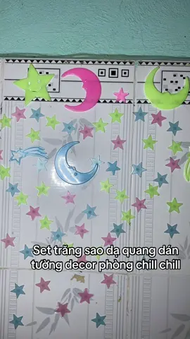 Set trăng sao dạ quang hình 3d phát sáng trong đêm dán tường decor phòng ngủ chill chill nè mấy bà #ngoisao #decor #daquang #xuhuong #viral 