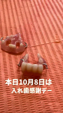 今日は10月8日、入れ歯感謝デー🦷。 毎日お口の中でがんばってくれている入れ歯そのものに感謝、 そして、その入れ歯を一つひとつ丁寧に作り上げてくださる 歯科技工士さんにも感謝です。 @歯科技工士が〇〇してみた🦷💍  #義歯#カバ