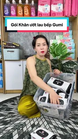 Gói Khăn ướt lau bếp Gumi tẩy dầu mỡ, khử trùng nội thất gia đình, khăn ướt lau đa năng 80 tờ chuyên dụng lau sạch #Cindythuytichcuc  #khanlaubepdanang 