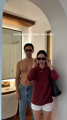 marriage = shared closet (mostly mine) 😙 #OOTD #couplegoals #couplecomedy #outfit #outfitideas 