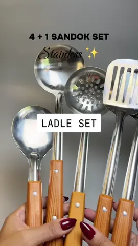 Kitchen Tools Part 13 | Upgrade your kitchen with our Stainless 4+ 1 Sandok Ladle Set , durable, rust-resistant, and perfect for everyday cooking!  #ladle #stainlessutensils #kitchentools #cookingtools #homecooking 