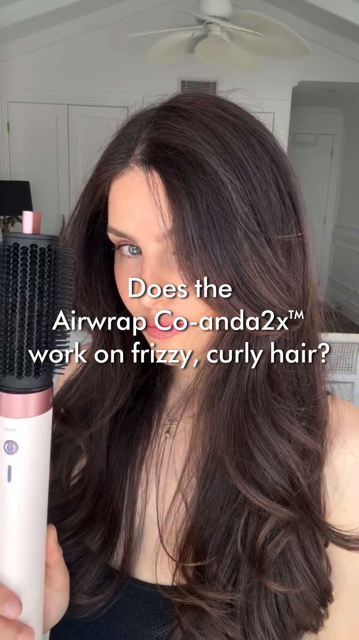 Wondering if the Dyson Airwrap Co-anda2x™ can take on thick, curly, frizzy hair? 🤔 @sophiapafitis proves it with the ultimate smooth, bouncy blowout. #Dyson #DysonAirwrap #DysonAirwrapCoanda2x #CurlyHair