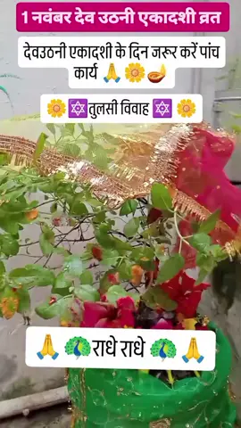 देव उठनी एकादशी के दिन जरुर करे पाँच कार्य#🙏🙏🙏🙏🙏🙏🙏🙏🙏 #fypシ゚ #onthisday  #foryoupage❤️❤️ #bandhan_group❤ 