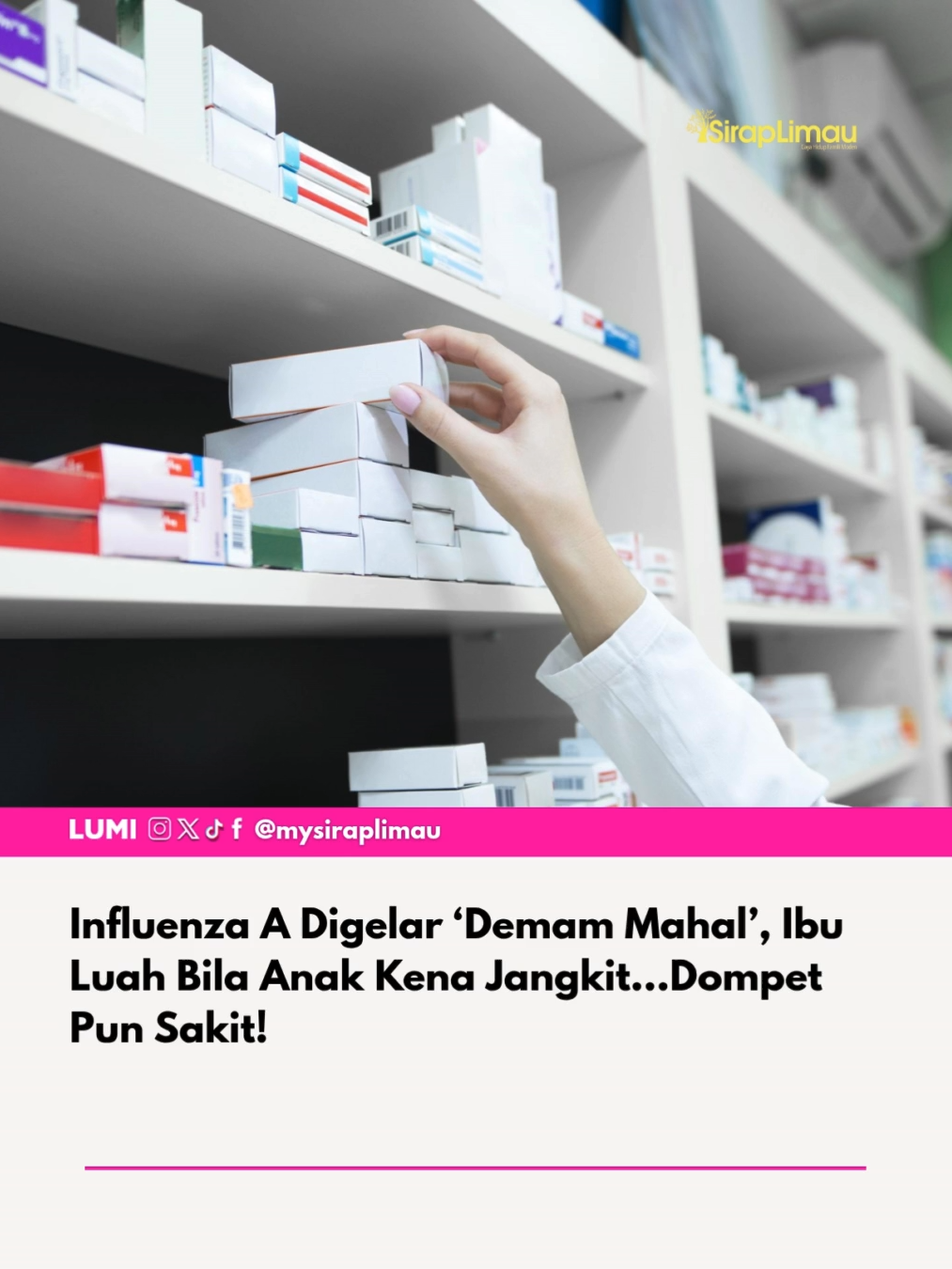 Demam Influenza A merupakan salah satu jangkitan virus pernafasan yang boleh memberi kesan serius, terutamanya kepada kanak-kanak, warga emas dan individu berisiko tinggi. Menerusi perkongsian seorang ibu di laman Facebook, demam Influenza A ini dikatakan sebagai demam ‘mahal’ kerana kos rawatannya yang jauh lebih tinggi berbanding demam biasa.