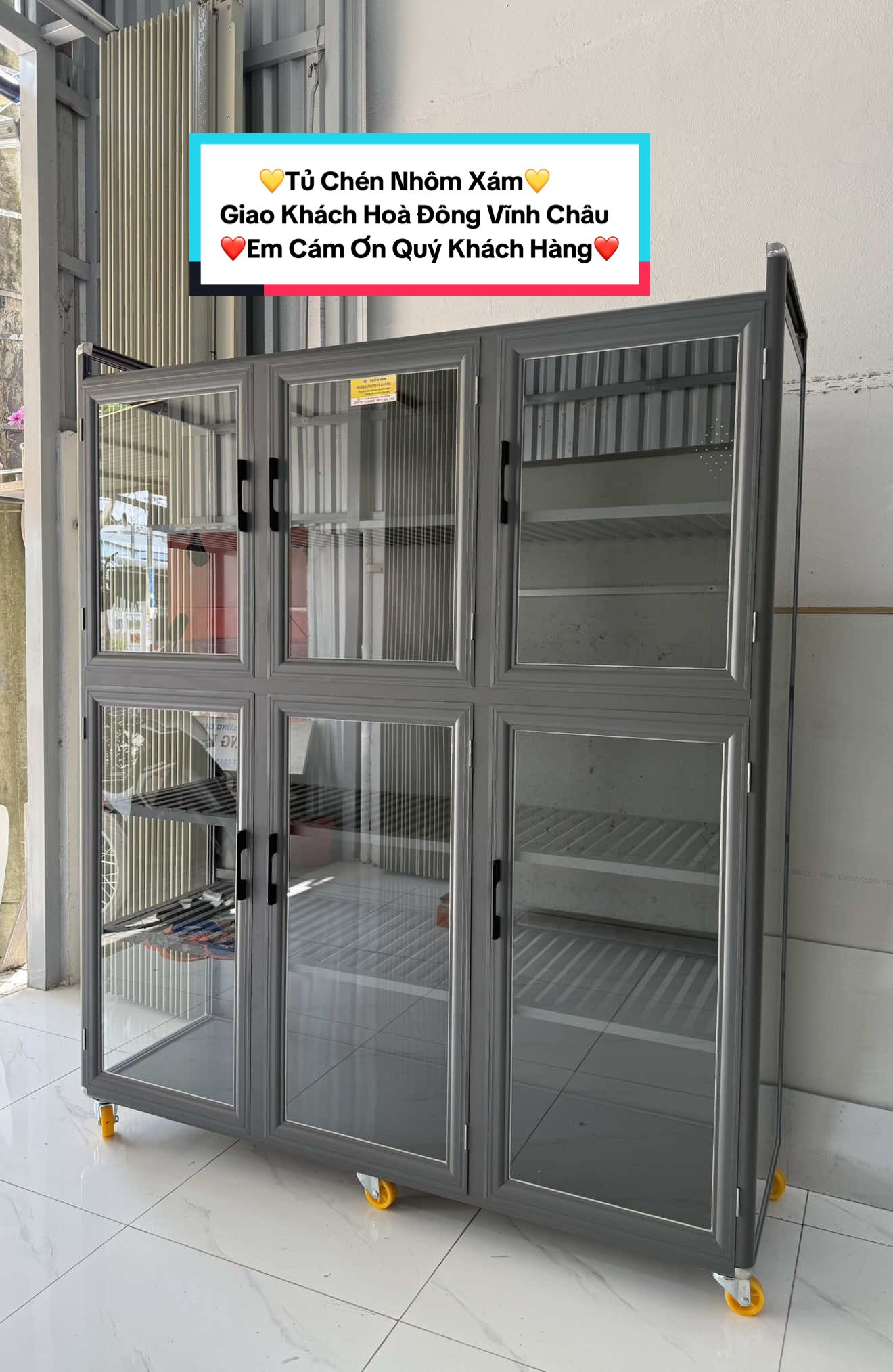 ☺️ Tủ Chén Bát Nhôm Xám Giao Khách Hoà Đông Vĩnh Châu 👉 KT : 150*180*50 😊 Em Cám Ơn Quý Khách Hàng Tin Tưởng Chọn Lựa SP Tủ Bên Em 💛 #tuchennhom #tunhabep #tubepdep #tubepdanang #noithat 