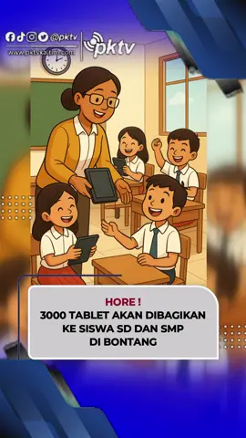Tahun 2025 ini Pemkot Bontang akan memberikan 3 ribu unit tablet PC untuk siswa - siswi SD dan SMP baik negeri maupun swasta. Pemberian tablet PC ini merupakan program digitalisasi pendidikan di Kota Bontang agar kualitas pembelajaran semakin meningkat dan mengurangi penggunakan kertas saat ujian di sekolah. Selamat pelajar Bontang, semakin semangat belajarnya ya... #bontang #fypviralシ #fyp #fyppppppppppppppppppppppp #kotabontang 