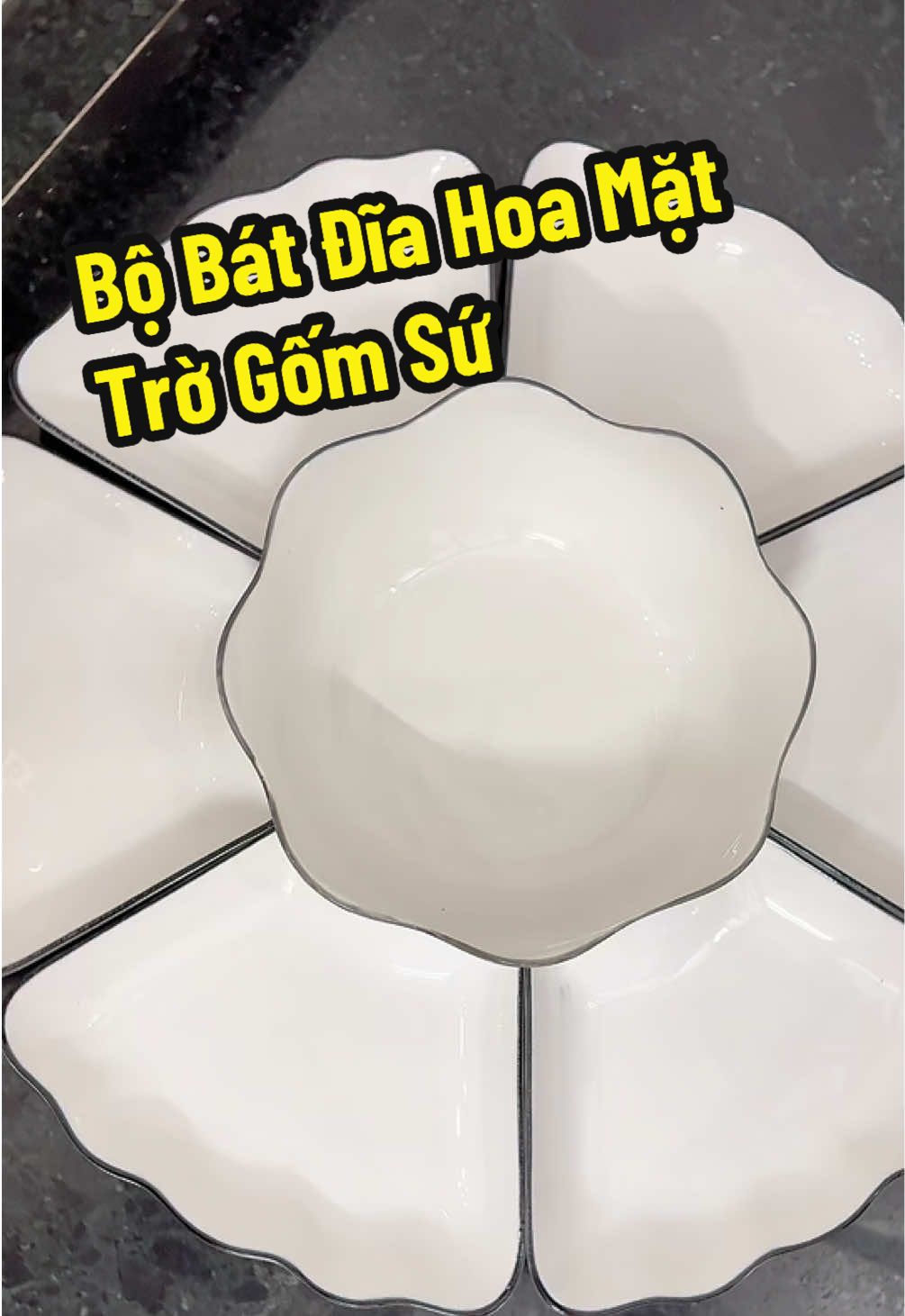 Bộ Bát Đĩa Hoa Mặt Trờ Gốm Sứ #bobatdiahoamattroi #bodiahoamattroi #setbatdiahoamattroi #loan_xjnh #xuhuong 