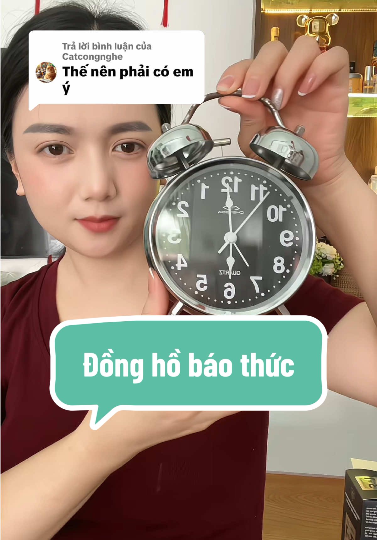 Trả lời @Catcongnghe Đồng hồ báo thức đi học đi làm #dongho #donghobaothuc #donghodep #donghochinhhang 
