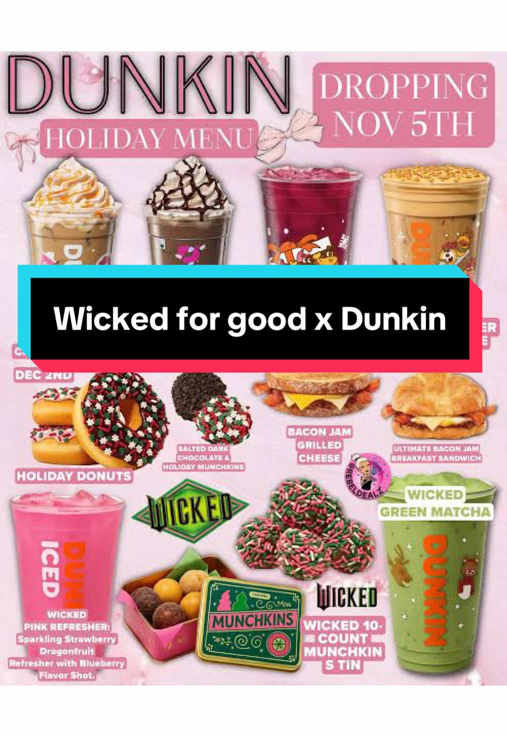 I go to @Dunkin' every day! I’m hype 💚🩷 #coffee #matchalatte #wickedforgood #xyzbca 
