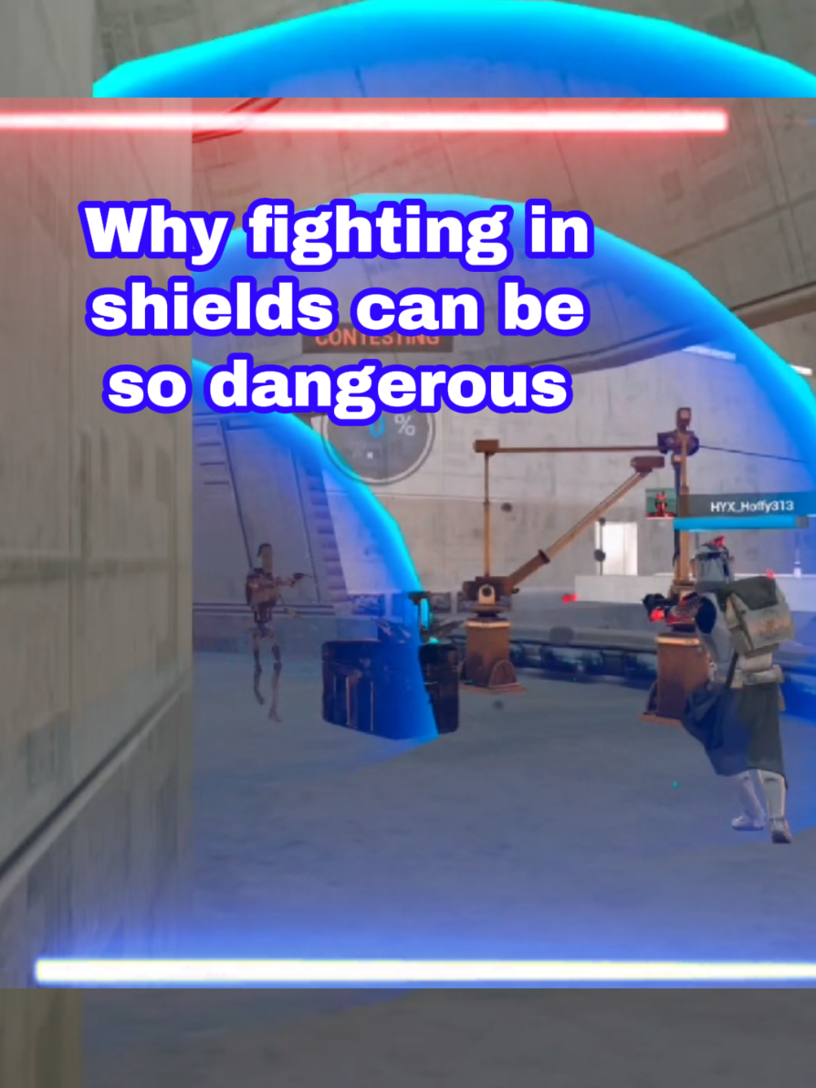 Mistakes were made during a two shield encounter on the point. Clip is from the recent Death Watch vs Purge Troopers playoff match.  #starwars #battlefront3 #vrgame #clonewarsvr #contractorsvr 