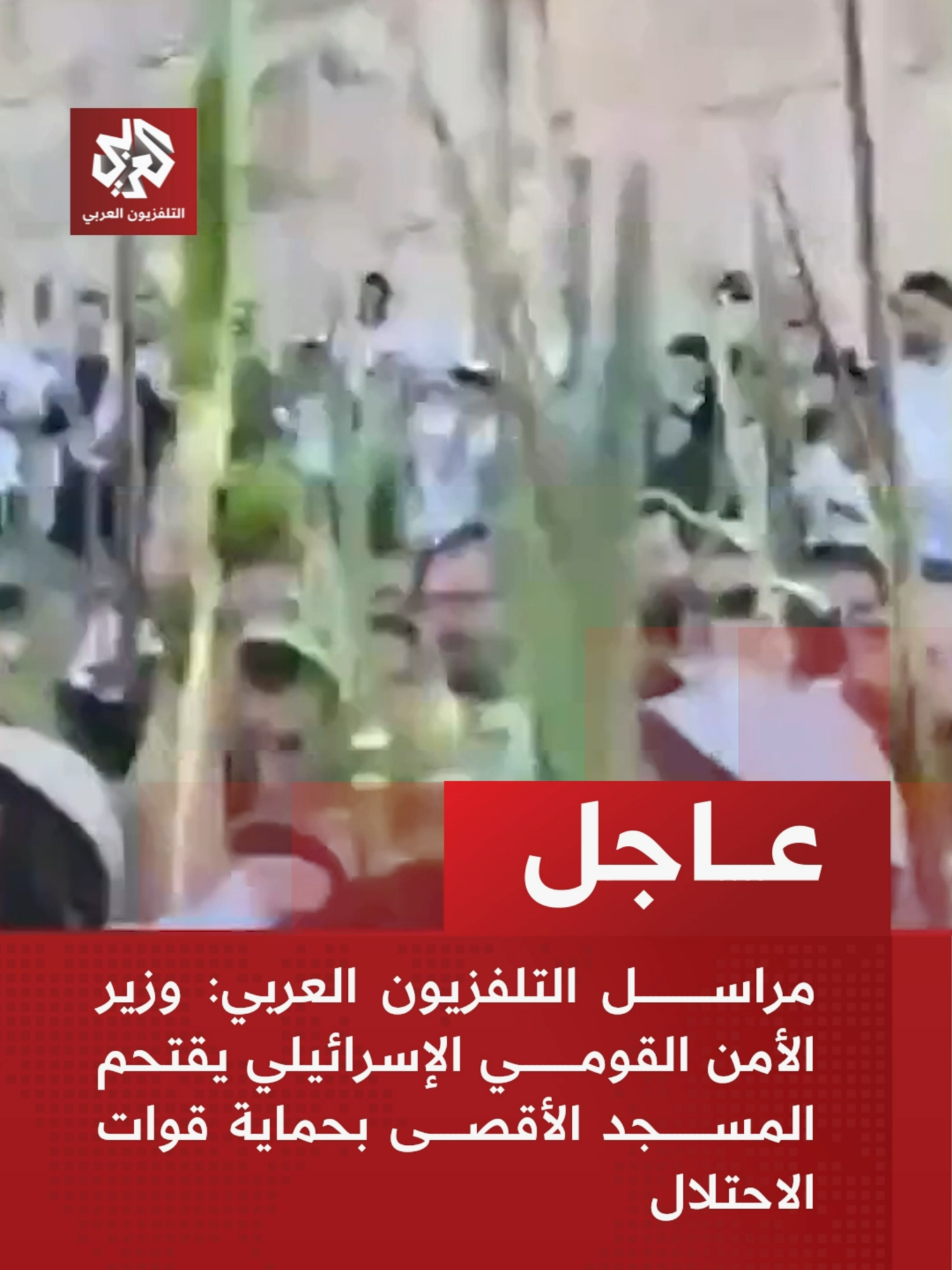 #عاجل | مراسل التلفزيون العربي: وزير الأمن القومي الإسرائيلي يقتحم المسجد الأقصى بحماية قوات الاحتلال