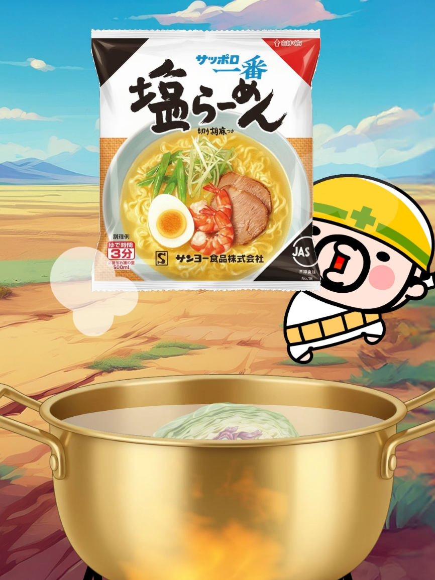 🍜サッポロ一番どの味が好き？　#ramen #food #cooking #cartoon #animation 