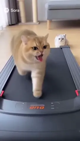 Cat on a treadmill. #funny #catsoftiktok #cats #catlover #funnyvideos 
