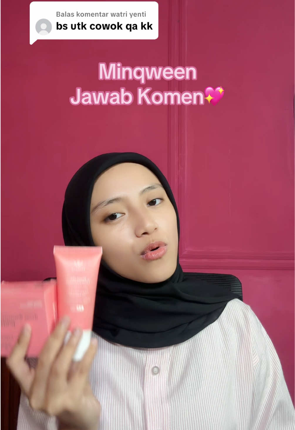 Membalas @watri yenti  Meski warna produknya dominan pink tapi skincare Hiqween juga sangat bisa digunakan untuk cowok, suami ya bundaa💖 Checkout di keranjang kuning‼️✨ #retinol #skincareretinol #fyp #hiqween #hempasflekhitam 