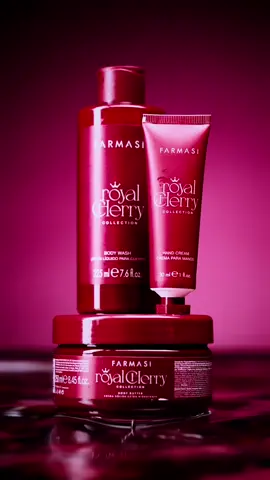 Yeni! Royal Cherry Serisi 🍒 Tatlı kiraz kokusuyla tanış, cildine ipeksi bir dokunuş kat.🌸 Tazelik, canlılık ve ferahlık şimdi bir arada! #farmasi̇ #farmasiyleışılda #royalcherry 