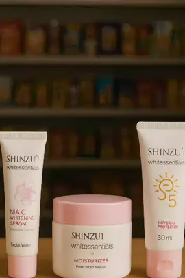 Shinzui Mini Basic Essentials 3 in 1 -Travel Size isi 3 Produk Skincare Mencerahkan Wajah dengan Niacinamide (Facial Wash 20ml, Moisturizer 15gr,#fyp #viral #wajah #skincare #3in1 
