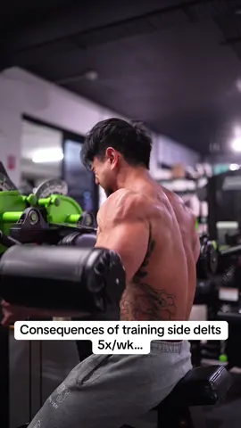 This plus OHP 2-3x/wk and your shoulders will be boulders.  Side lateral raises are one of the lowest fatigue exercises so they can handle a ton of volume/freq #bodybuildermotivation #shouldersworkout #deltoids #fitnessmotivation #pushday 