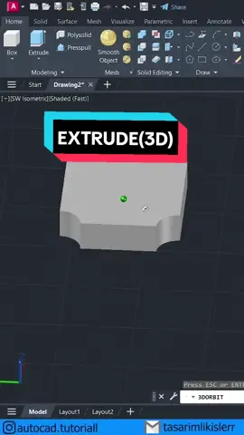 AutoCAD Extrude(3D)