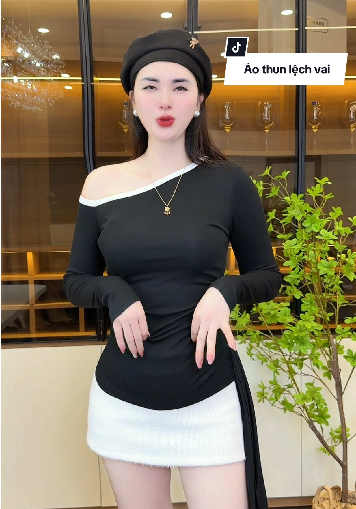 Áo thun lệch vai nữ siêu xinh, phối dây nơ cách điệu #thudongxudaily #aothun #aothunnu #aoxinh #moingaymotoutfit 