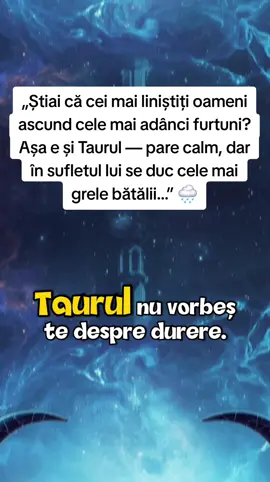 Uneori, liniștea Taurului spune mai multe decât o mie de cuvinte. E acel calm care ascunde mii de lupte, mii de dorințe nerostite. Taurul e genul de suflet care iubește în tăcere, iartă în tăcere, și suferă fără să ceară nimic. Dar când se ridică, lumea întreagă simte vibrația forței lui. Nu toți pot înțelege un Taur. Trebuie să simți adânc, să vezi dincolo de privirea lui liniștită. Pentru că acolo e un ocean de emoții, o inimă care vrea doar siguranță și un loc unde poate respira în pace. 🌙 Dacă te regăsești, lasă un comentariu și un 💚 și nu uita: liniștea ta nu e slăbiciune, e puterea de a nu te pierde în haosul lumii. #taur #universulitivorbesteiza #transformare #zodiacsigns #fy 