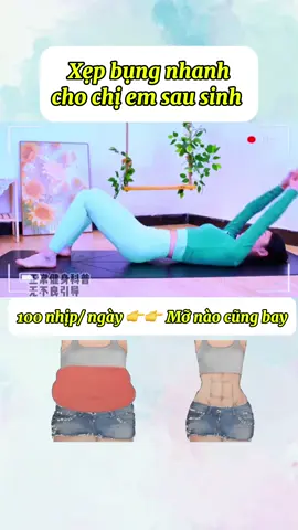 1 động tác đánh bay mỡ bụng cho chị em sau sinh #giamcansausinh #giammobung 