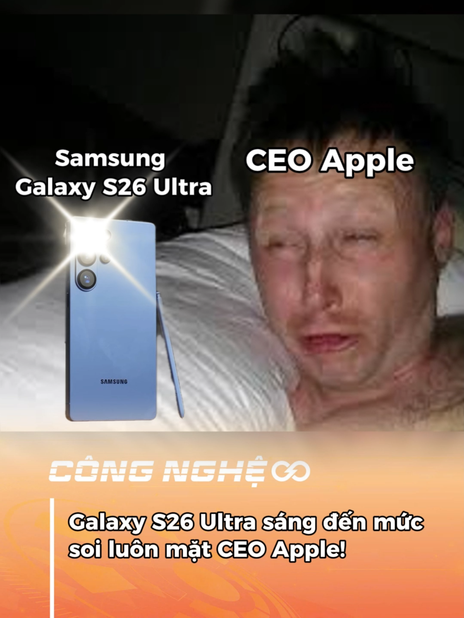 💥 Galaxy S26 Ultra sáng đến mức soi luôn mặt CEO Apple! #galaxys26ultra #congnghe #tintuc #samsung #manhinh