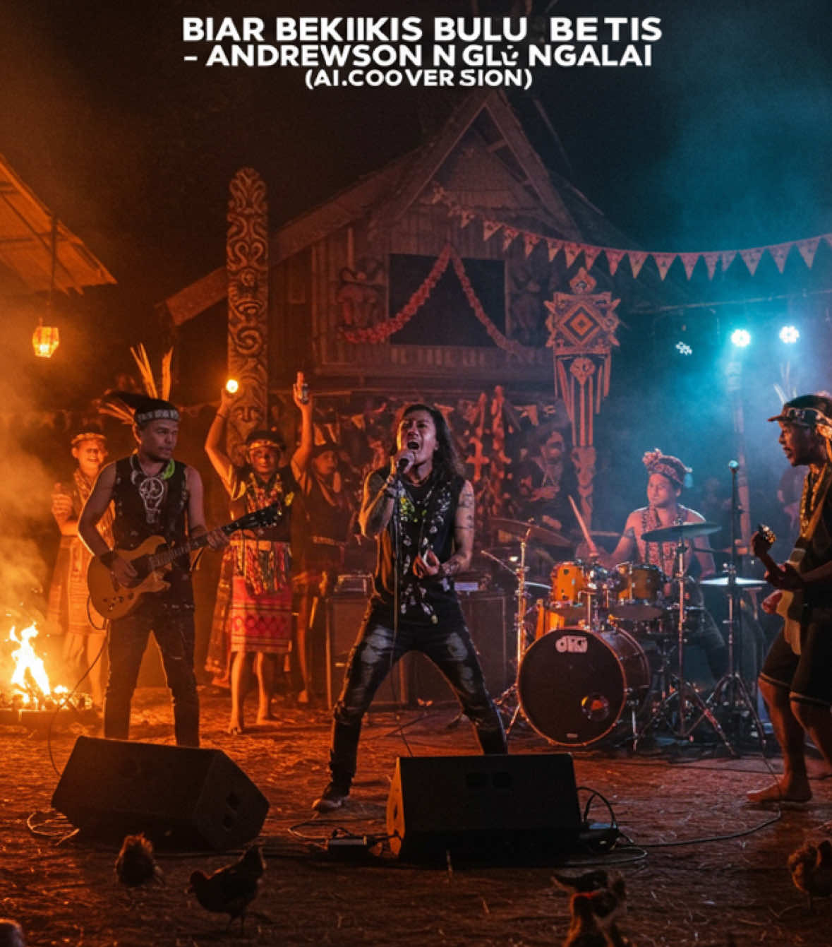 Biar Bekikis Bulu Betis – Andrewson Ngalai (AI Version | Punk Grunge Cover) 🔥 Versi AI rebel Dayak! Gabungan budaya dan tenaga punk 90-an! #fypシ゚ #fyppppppppppppppppppppppp #fyp #viral #foryou 