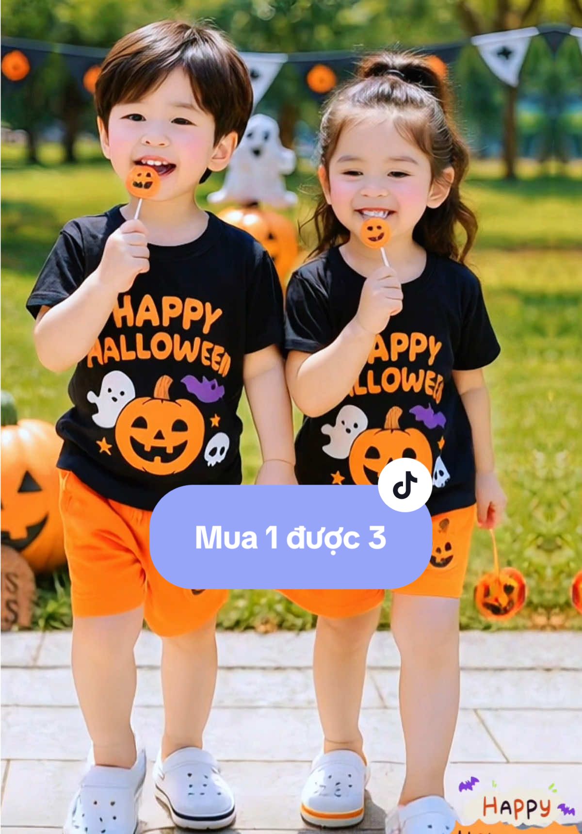 Bộ cộc tay Halloween kèm túi xinh! #setbobegai #setbobetrai #dochobegai #dochobetrai #halloween 