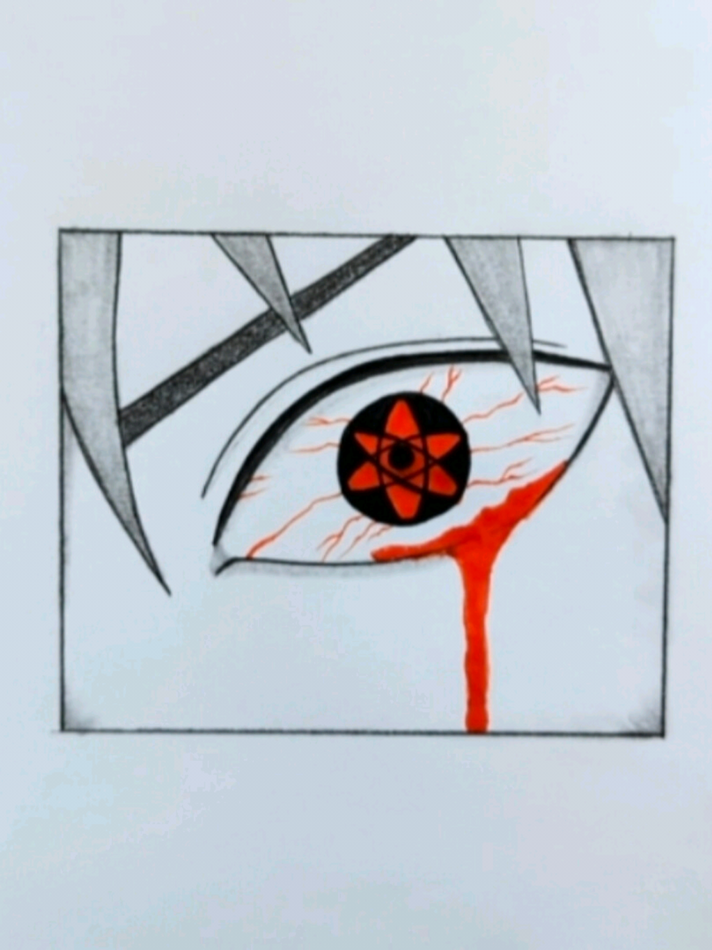 Sasuke Uchiha Eye Step By Step  #animedrawing #sasuke #eyedrawing #aahansart #drawings 