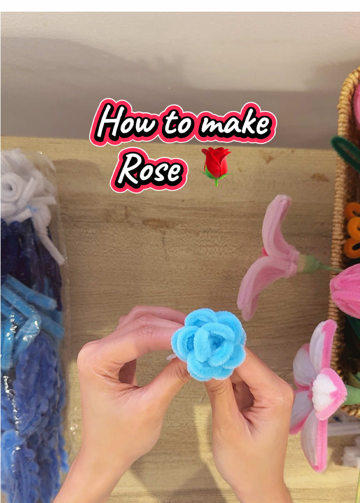 How to make fuzzy rose🌹 #fyp #fyppppppppppppppppppppppp #fuzzywire #fuzzywireflowers 
