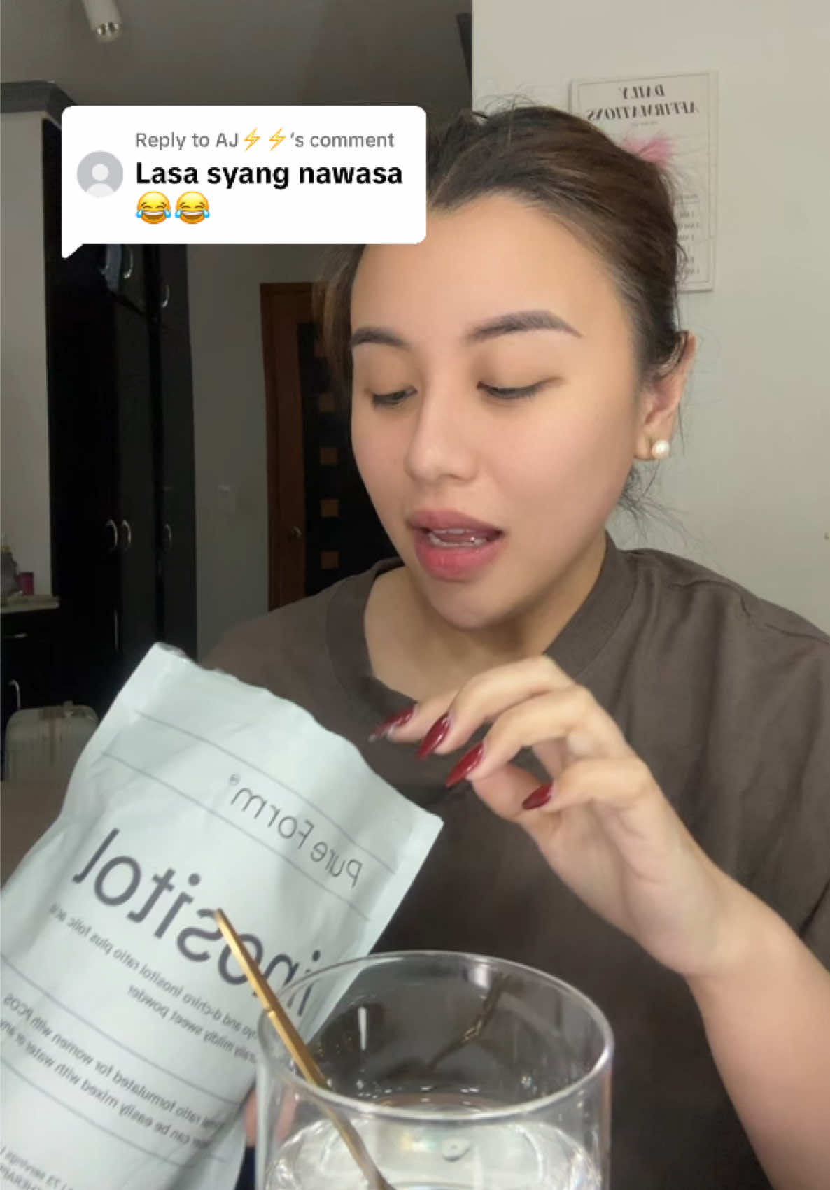 Replying to @AJ⚡️⚡️ wag nyo kasi hinahalo sa tubig gripo!! hahahha emeee! don't forget to drink your inositol today mga sissy koo 🥰 #PureForm #SupplementProgress #inositolsupplement #inositolpcos 