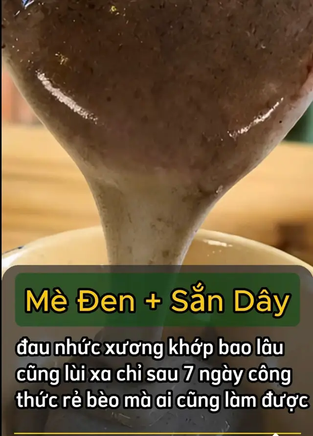 người ta nói: mẹo cũng phù hợp từng người.  nếu bạn đã làm nhiều cách k đỡ. hãy thử cách này nhé! 100g mè đen 100g sắn dây bột 500ml nước #xuhuong #daunhucxuongkhop  #songkhoe747 #songkhoedep 