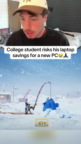 College student risks his laptop savings for a new PC 😭🙏🏿 #streamer #streaming #fyp 