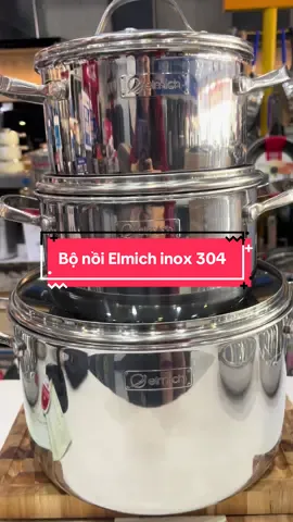 Bộ nồi Elmich inox cao cấp 3 lớp đáy liền Trimax 3 chiếc EL-2103 size 18,20,26cm##TikTokAwardsVN##hănghoastore##elmich##bonoielmichinox304lienkhoi##chảoelmichnguyenkhoi