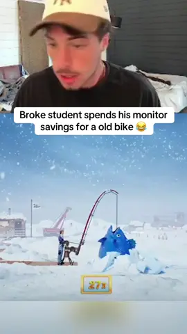 Broke student spends his monitor savings for a old bike 😂 #fyp #streaming #streamer 