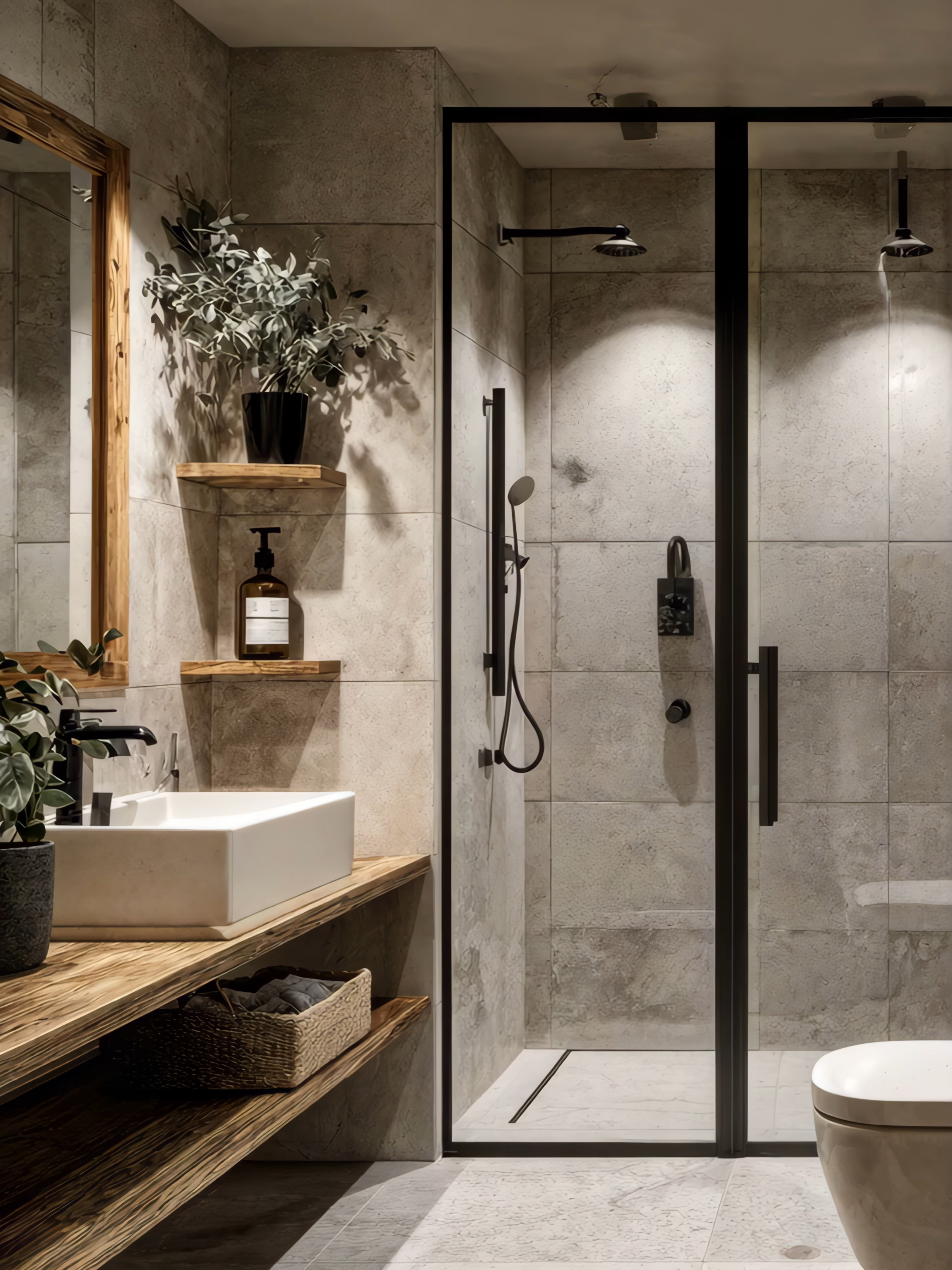 Đôi khi, sang trọng chẳng nằm ở kích thước, mà ở cảm giác sạch sẽ – thư thái từng chi tiết 🛀#thietkenoithat #noithattugia #noithatphongtam #thietkephongtam #xuhuong #fyp