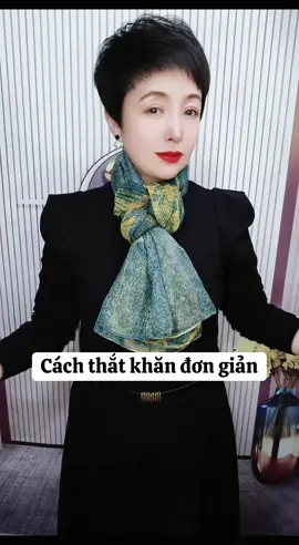 Cách thắt khăn đơn giản #khanlua #xuhuong #thoitrangtrungniennu 