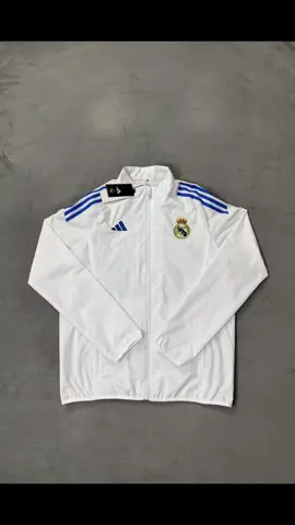 2526. New windbreaker, Real Madrid white with blue#football #player #fan #Retro #jacket
