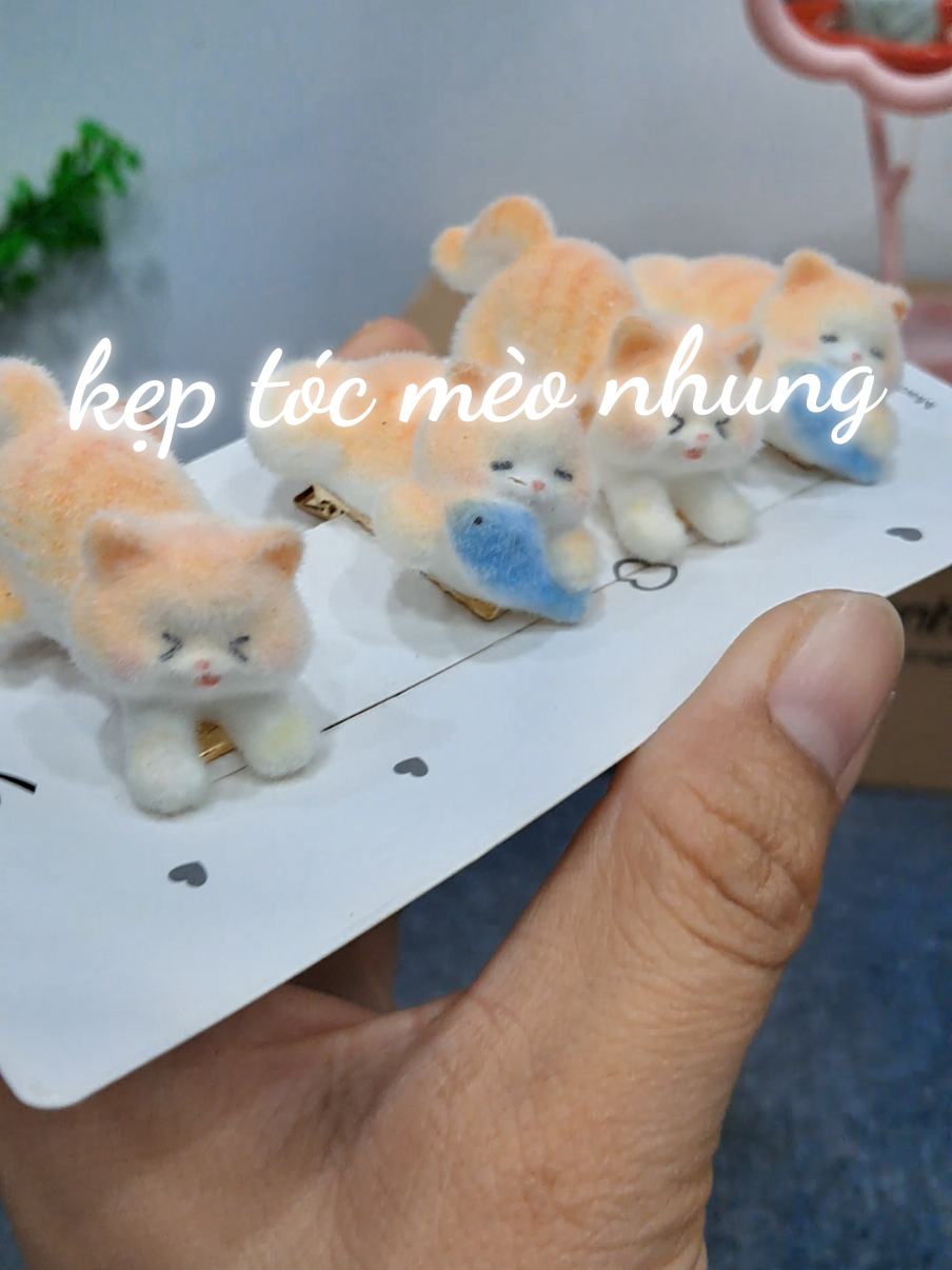 kẹp tóc mèo nhung dễ thương gì đâu nè #keptoc #keptocmeo #keptocmeonhung #keptocxinh #keptocdep 