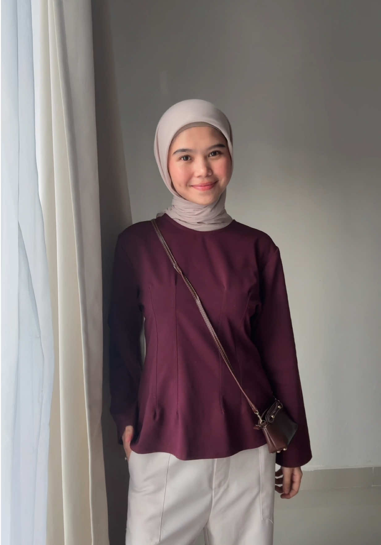 kupake burgundy size L🩷 #outfitideas #fyp #fypシ゚ #ootdhijab #atasanwanita 