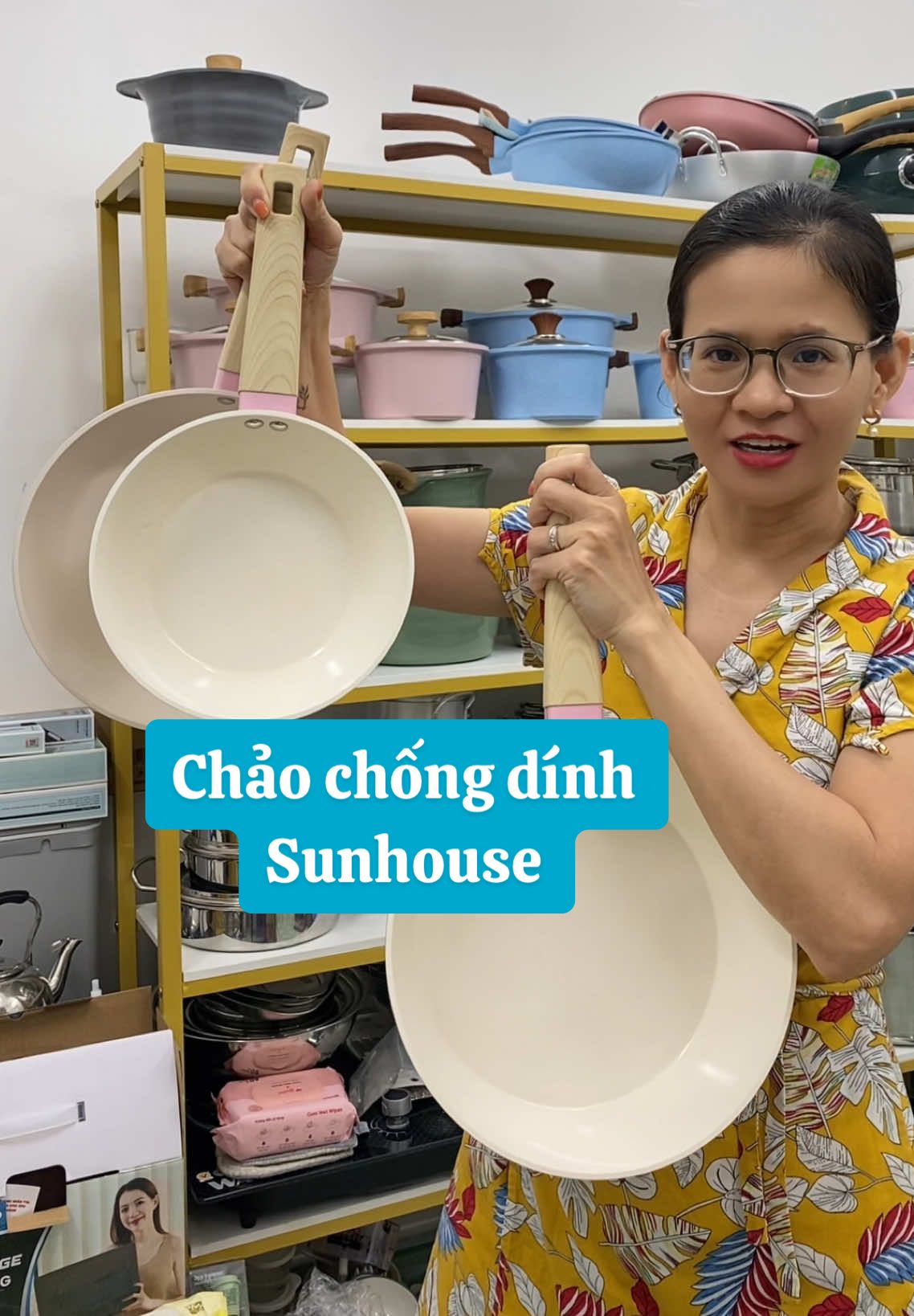 Chảo chống dính sâu lòng phủ sứ Nano, không kén bếp Sunhouse #giadungphuclong #chaochongdinh #chaosaulong #chaovanda #sunhouse 