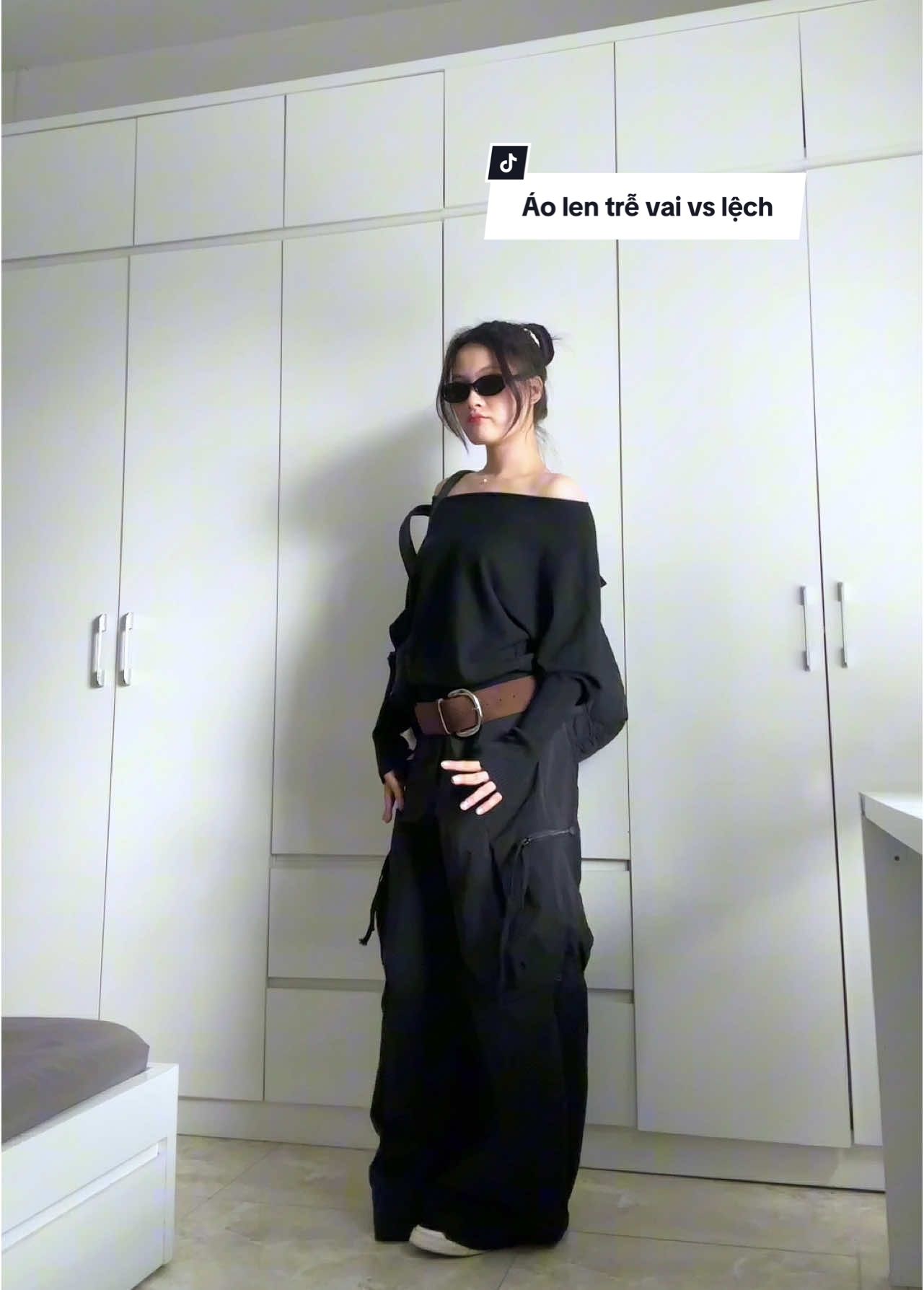 Áo len lệch với trễ vai vải mềm vchh #goclamdep 