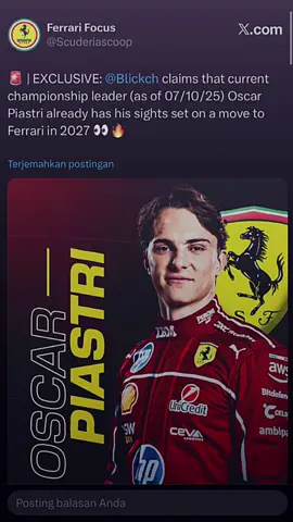 FIX OSCAR MARAH 2027 PINDAH FERRARI😭 #formula1 #Rumors #oscarpiastri #move #scuderiaferrari 