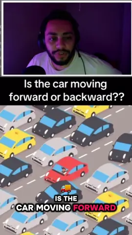 Is the car moving forward or backwards? #illusion #challenge 